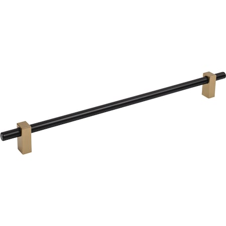 Jeffrey Alexander 305 Mm Center-To-Center Matte Black W/ Satin Bronze Larkin Cabinet Bar Pull 478-305MBSBZ